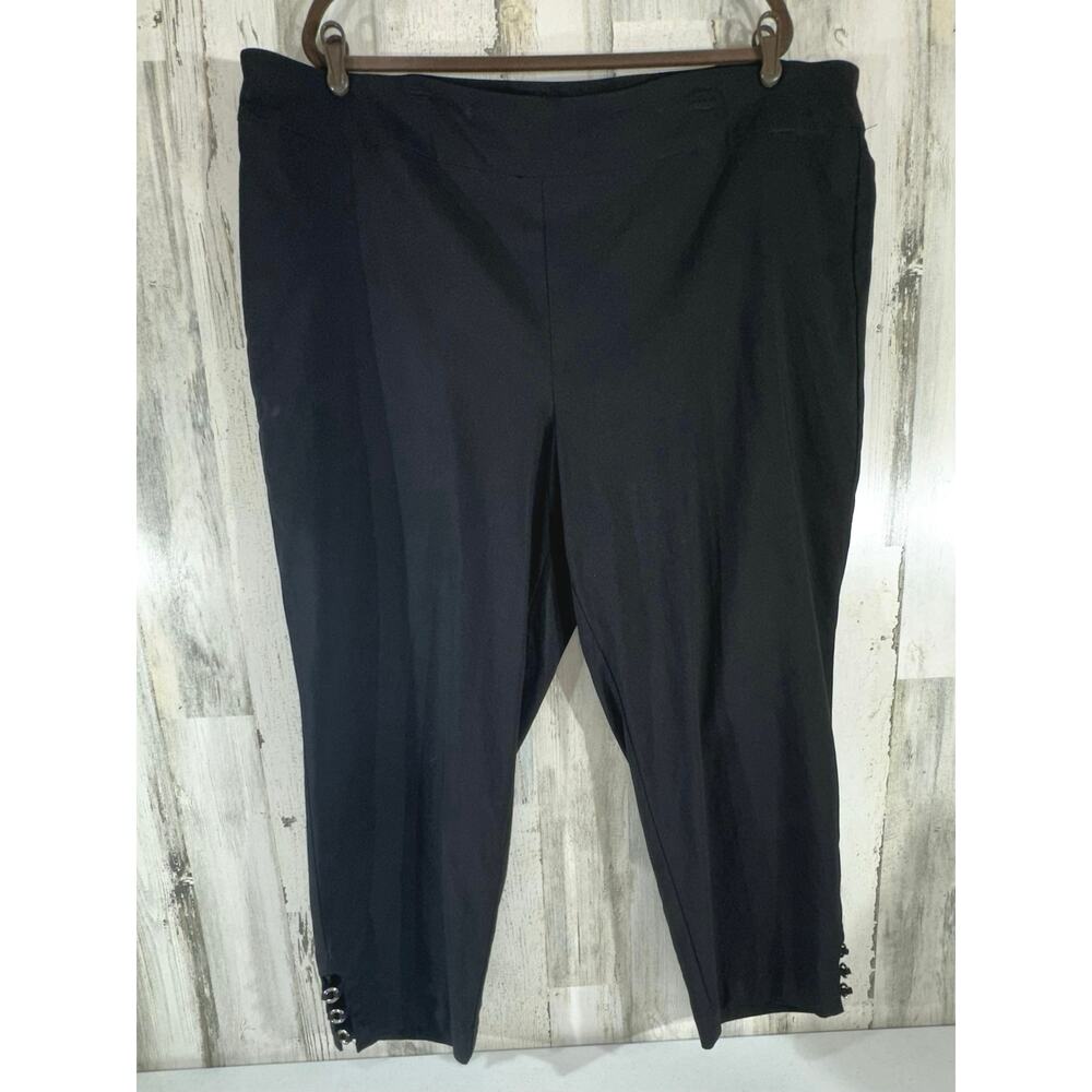 Avenue Ankle Pants Size 26 (47x26.5) Black Stretch High Rise Classic Dressy - Picture 2 of 12